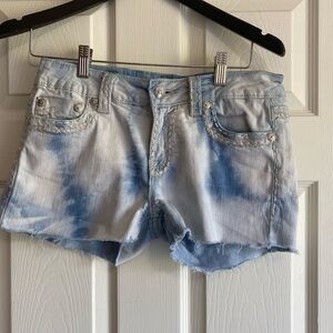 Miss Me Blue Light Wash Jean Shorts